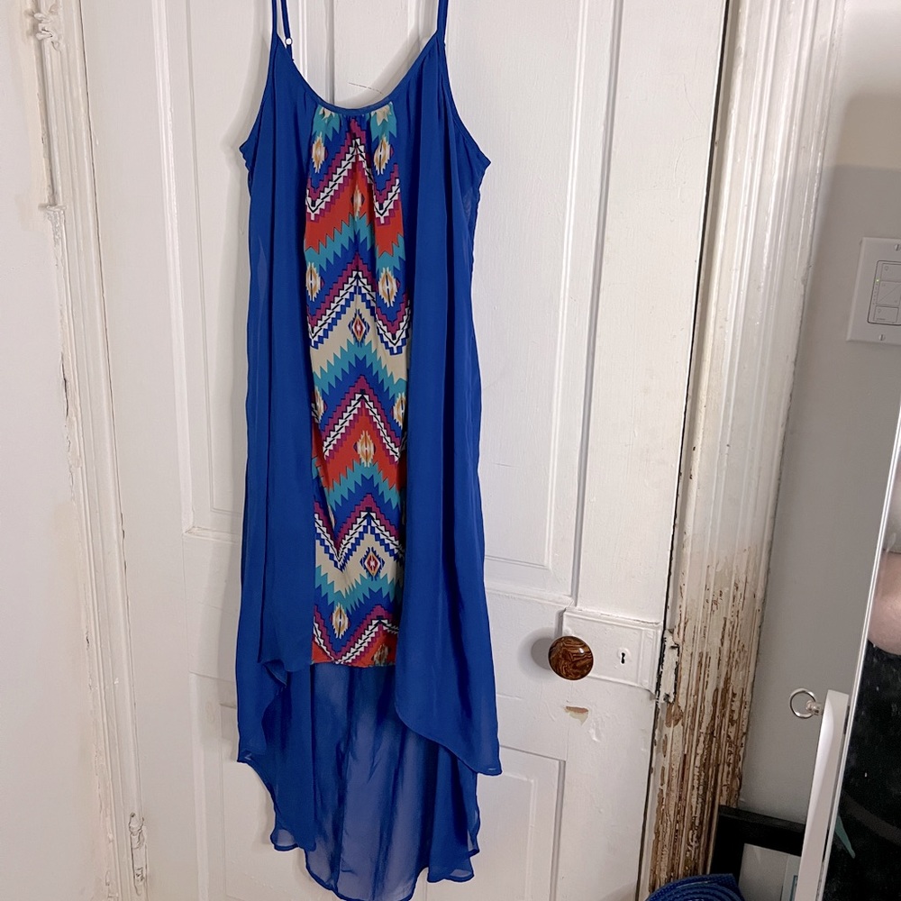 Chevron high low dress